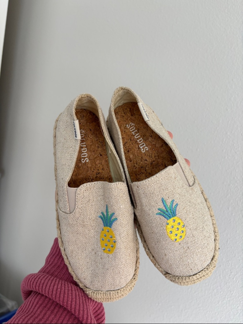 NEW SOLUDOS Pineapple Smoking Slipper Espadrille Natural Woven Size US kids 1